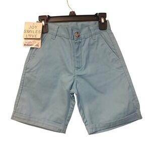 RuggedButts Boys Sky Blue Cuffed Chino Shorts Size 5 BTWSB5K-CU00 NWT